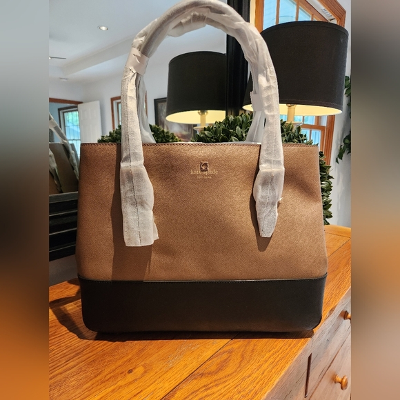 Kate Spade NY Cove Street Color Block dune/black Purse NWT - Picture 7 of 13